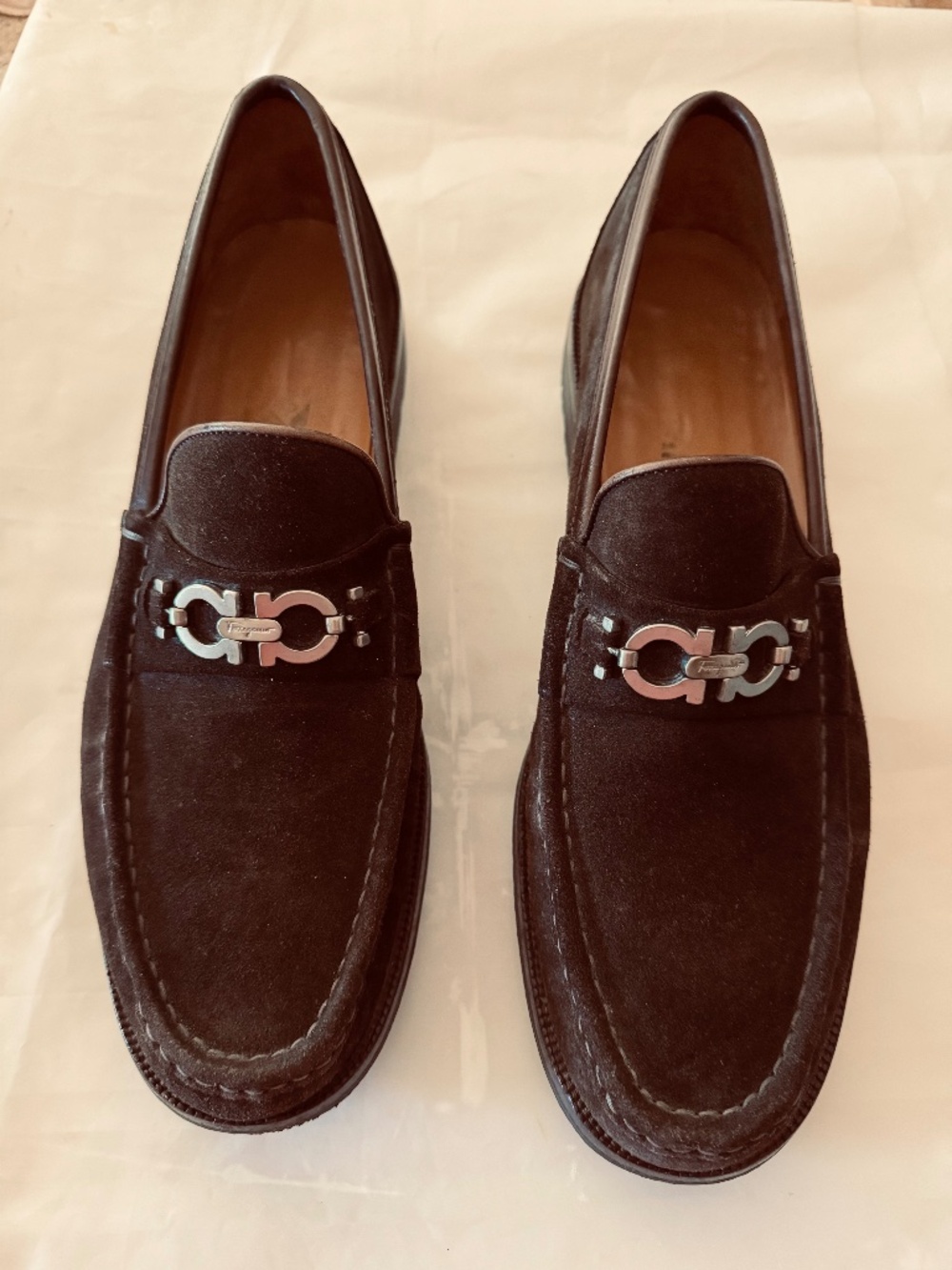 Salvatore Ferragamo Moccasin Suede Loafer Men's 11 ½D Brown Excellent Condition